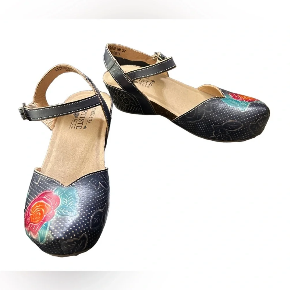 💙 NWOT! L’ARTISTE BY SPRING STEP IN “LIZZIE-ROSE” HAND PAINTED MARY JANE! - Picture 11 of 16